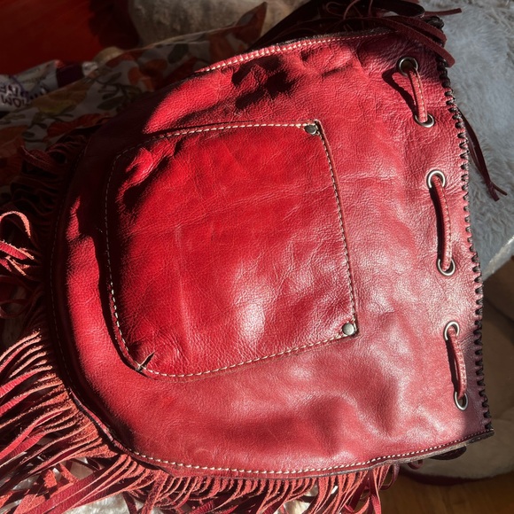 Patricia Nash Red Crossbody Bag with Fringe - Picture 6 of 8